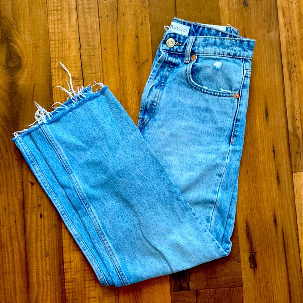Zara high waisted straight leg jeans